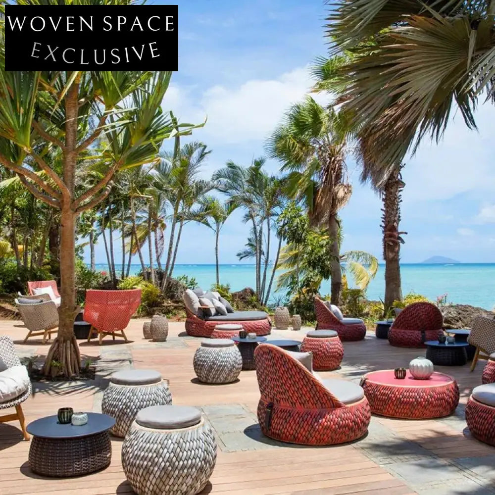 Modern Outdoor Rattan Wicker Lounge Sofa Chair Set for Patio Deck