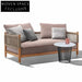 Modern Outdoor Rope Teak Wood Lounge Sofa Set for Garden Patio Beach