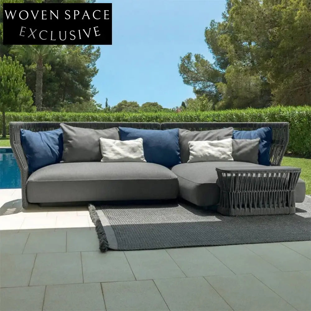 Modern Outdoor Rope Wicker Sofa Set - Waterproof Garden Patio Leisure Furniture