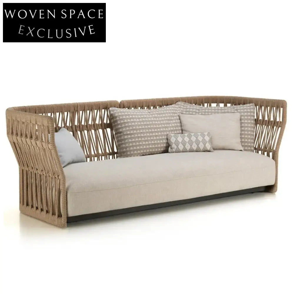 Modern Outdoor Rope Wicker Sofa Set - Waterproof Garden Patio Leisure Furniture