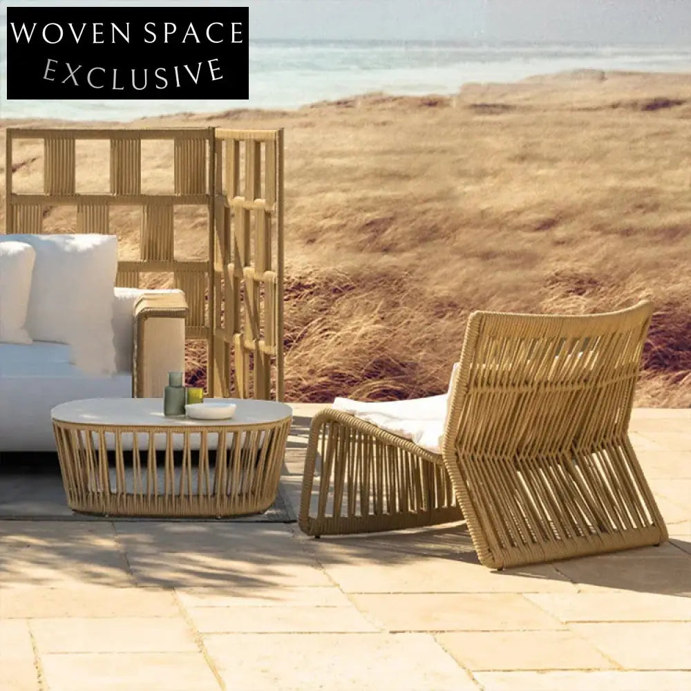 Modern Outdoor Rope Wicker Sofa Set - Waterproof Garden Patio Leisure Furniture