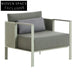 Modern Outdoor Sectional Sofa Set with Rope Details, Aluminum Frame