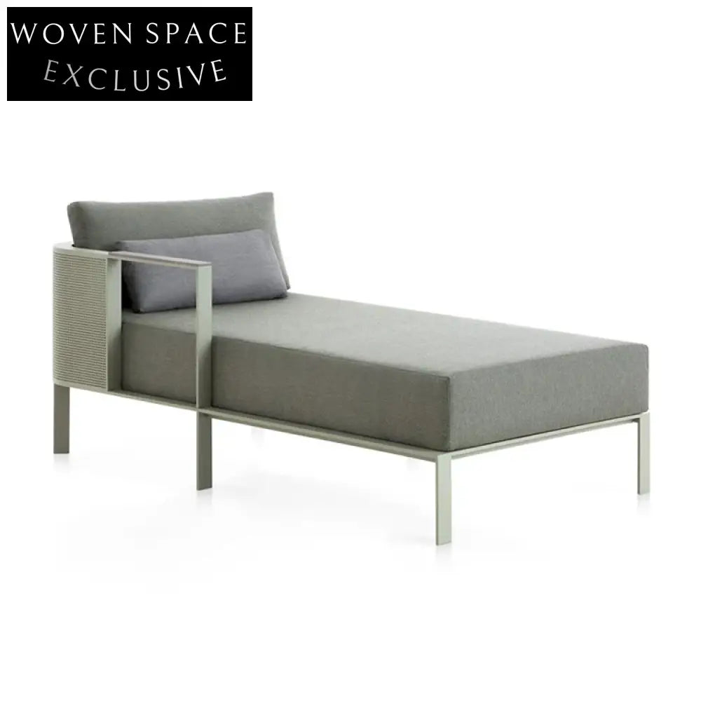Modern Outdoor Sectional Sofa Set with Rope Details, Aluminum Frame