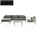 Modern Outdoor Sectional Sofa Set with Rope Details, Aluminum Frame