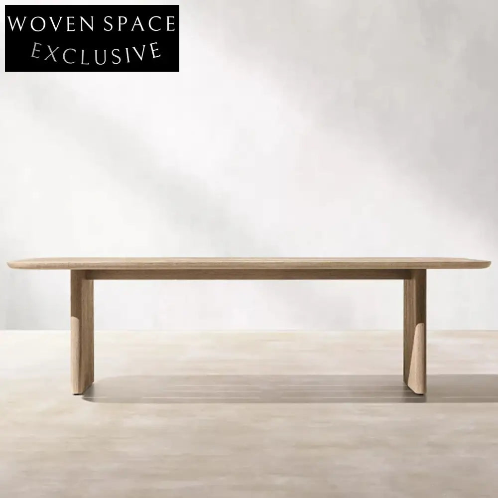 Modern Outdoor Teak Dining Table Set with Comfortable Rattan Wicker Chairs