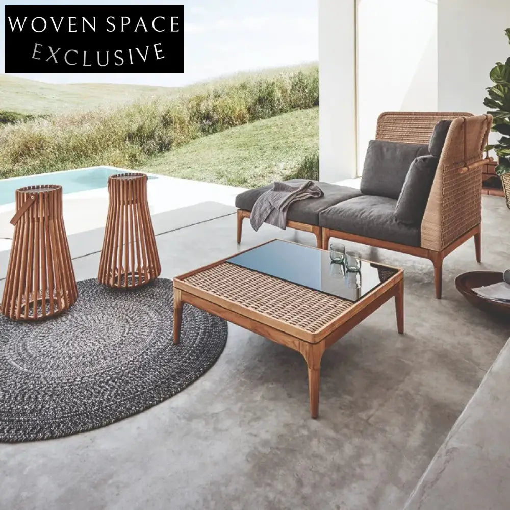 Modern Outdoor Teak Sectional Sofa Set - Durable Patio Garden Lounge Furniture