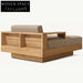 Modern Outdoor Teak Wood Patio Daybed Double Seat Poolside Sun Lounger