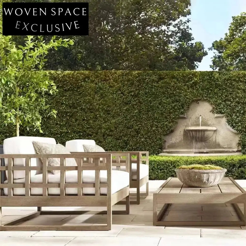 Modern Outdoor Teak Wood Sofa Set for Garden Patio Villa Resort Living