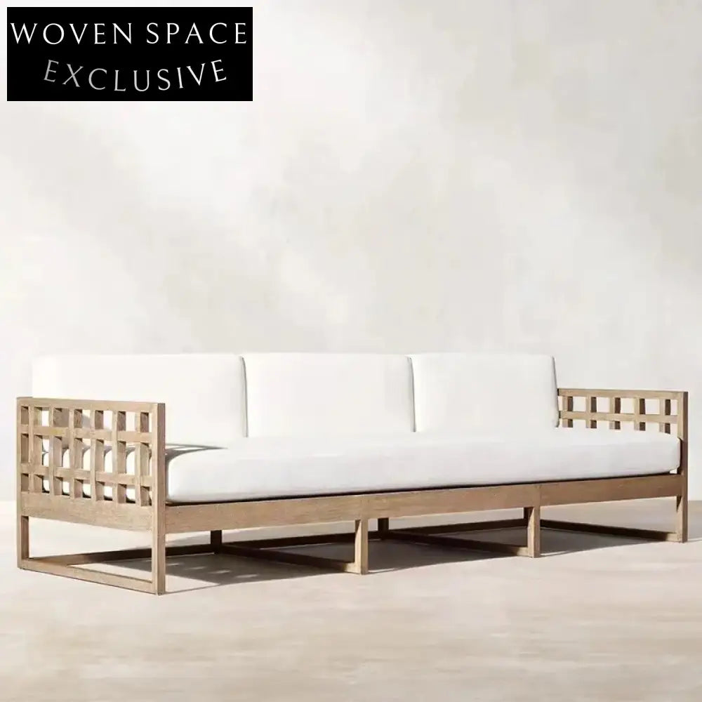 Modern Outdoor Teak Wood Sofa Set for Garden Patio Villa Resort Living