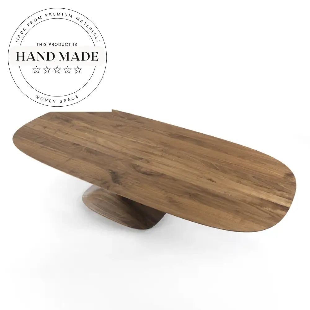Modern Oval Black Walnut Solid Wood Nordic 6-8 Seat Dining Table