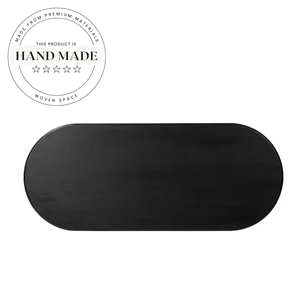 Modern Oval Black Wood Executive Computer Office Writing Desk