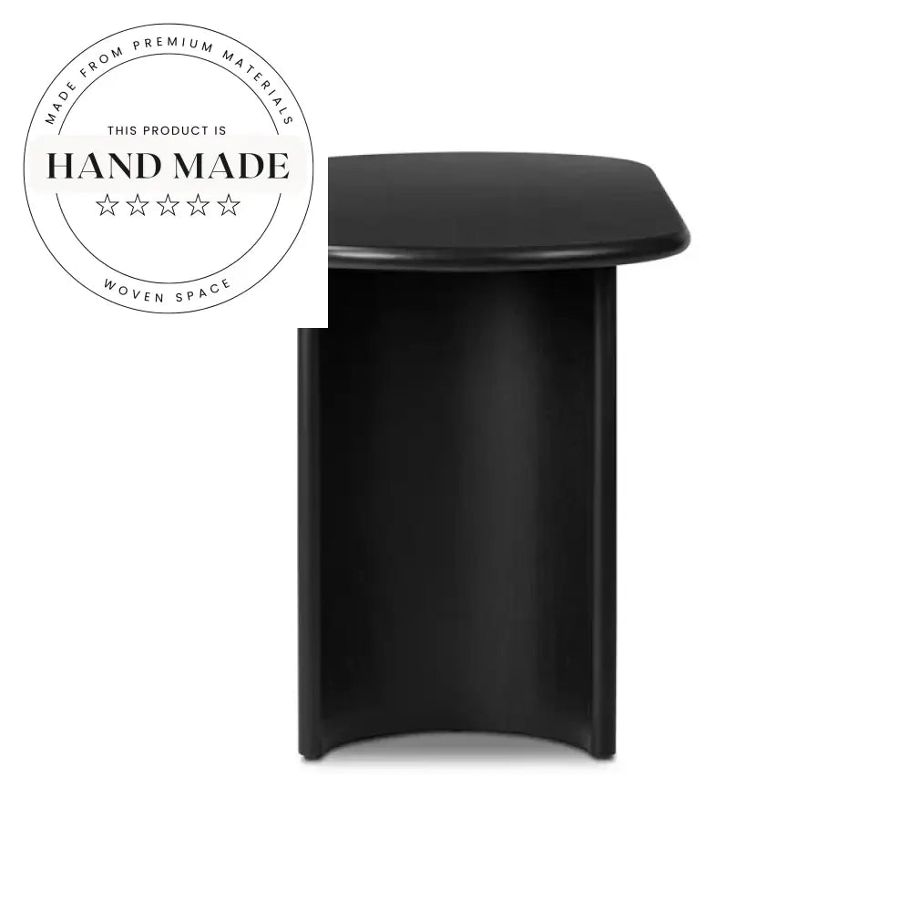 Modern Oval Black Wood Executive Computer Office Writing Desk