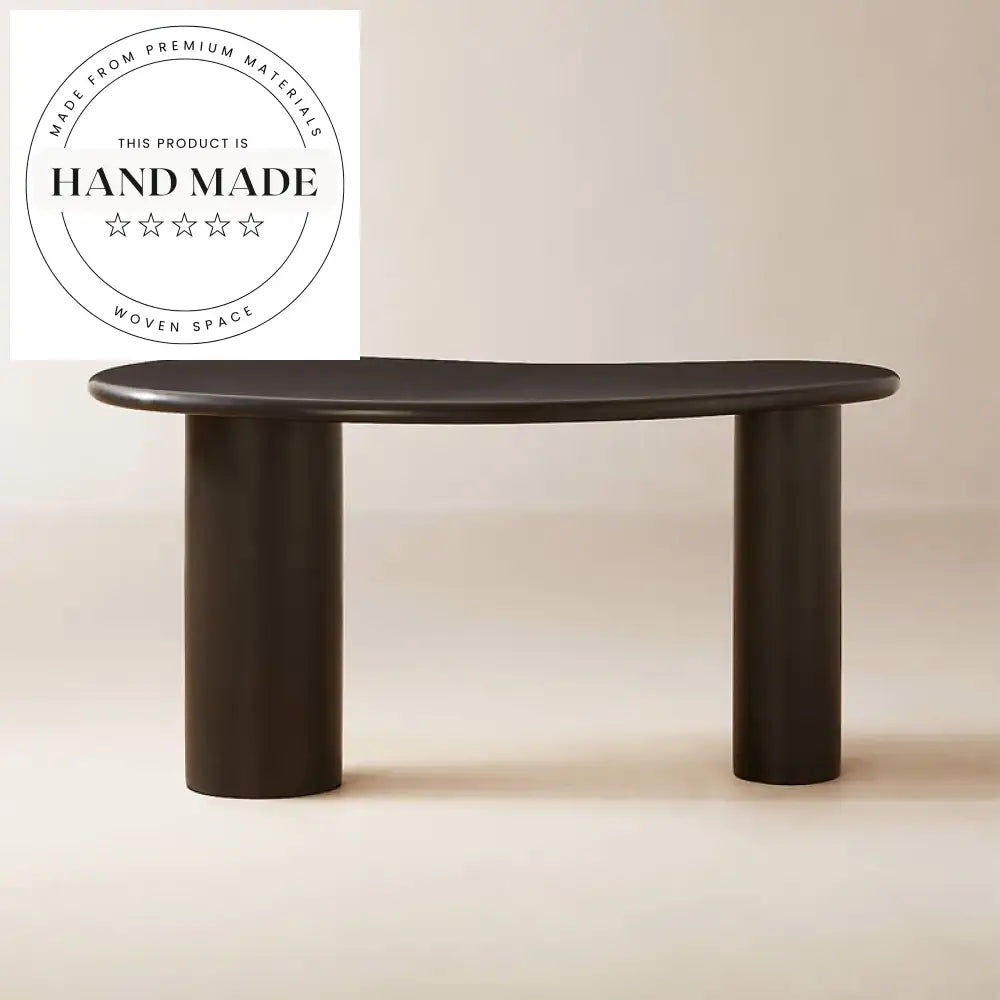 Modern Oval Black Wood Executive Home Office Computer Writing Desk