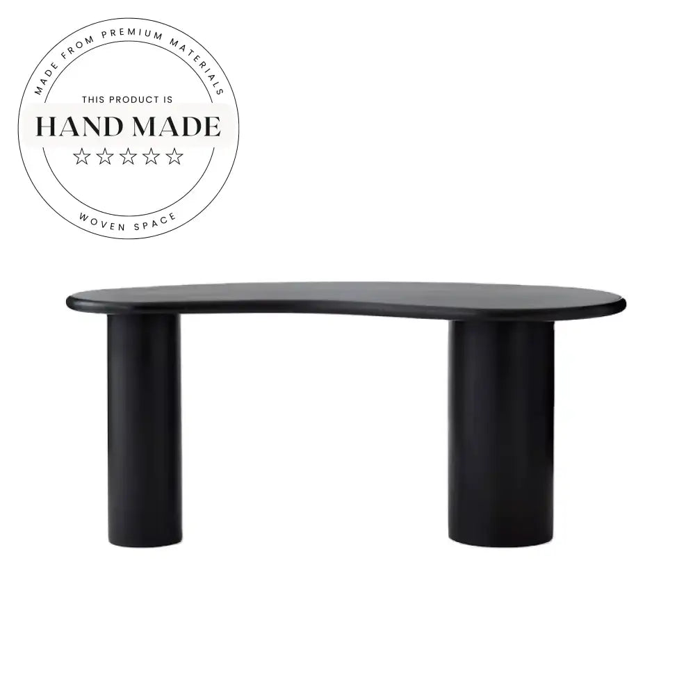 Modern Oval Black Wood Executive Home Office Computer Writing Desk