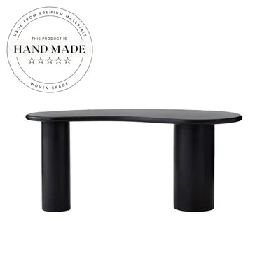 Modern Oval Black Wood Executive Home Office Computer Writing Desk