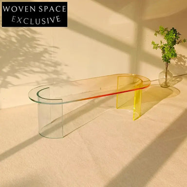 Modern Oval Clear Acrylic Coffee Tea Table for Elegant Living Room Decor