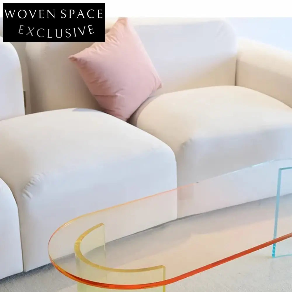 Modern Oval Clear Acrylic Coffee Tea Table for Elegant Living Room Decor