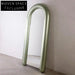 Modern Oval Full Length Floor Mirror with Red Metal Edge Frame
