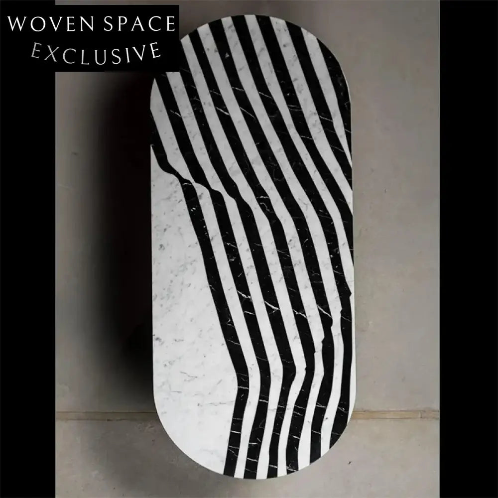 Modern Oval Marble Coffee Table, Creative Living Room Centerpiece Furniture Design