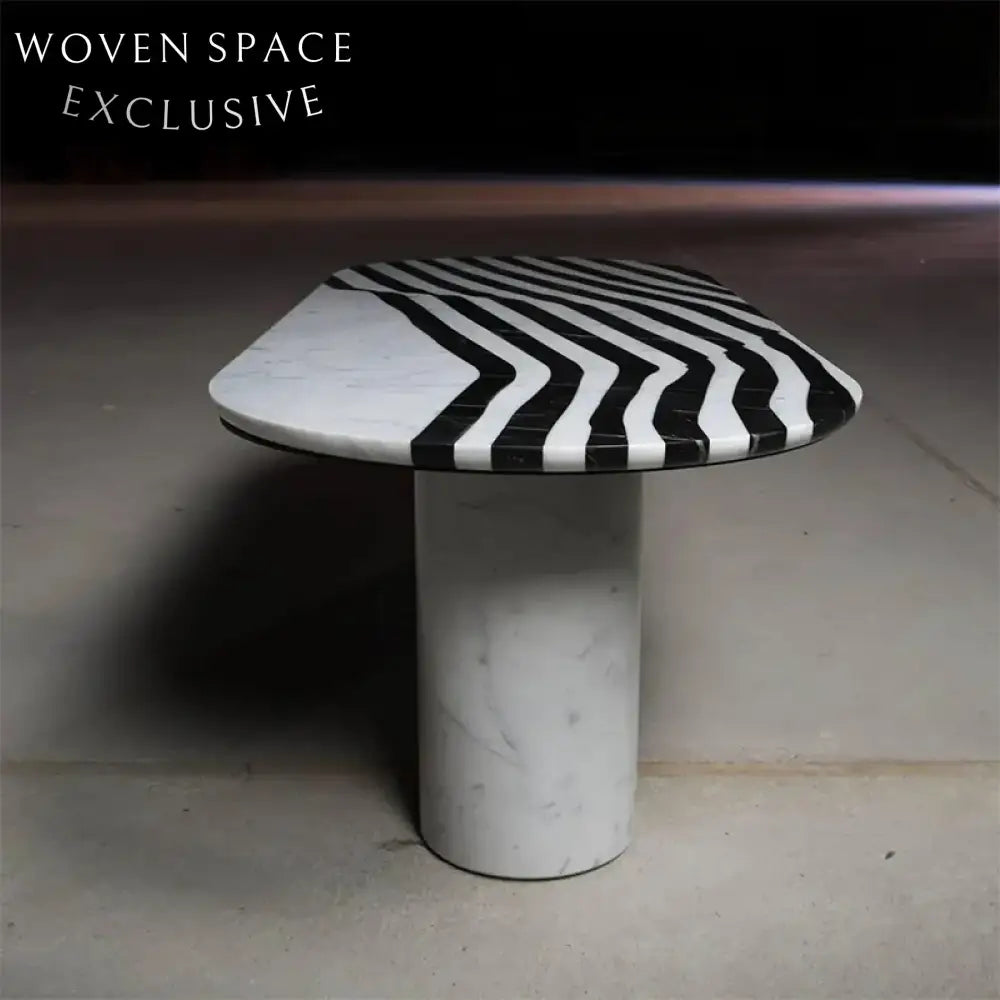 Modern Oval Marble Coffee Table, Creative Living Room Centerpiece Furniture Design