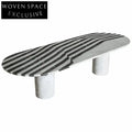 Modern Oval Marble Coffee Table, Creative Living Room Centerpiece Furniture Design