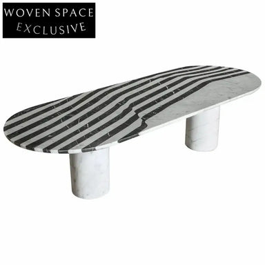 Modern Oval Marble Coffee Table, Creative Living Room Centerpiece Furniture Design