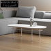 Modern Oval MDF Coffee Table with Wooden Top and Sturdy Metal Base