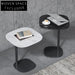 Modern Oval Slate Top Metal Base Living Room Side Table