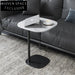 Modern Oval Slate Top Metal Base Living Room Side Table