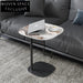 Modern Oval Slate Top Metal Base Living Room Side Table
