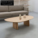 Modern Oval Solid Wood Living Room Center Table 43-inch Natural Finish