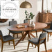 Modern Oval Solid Wood Walnut Pattern 6-8 Seater Dining Table