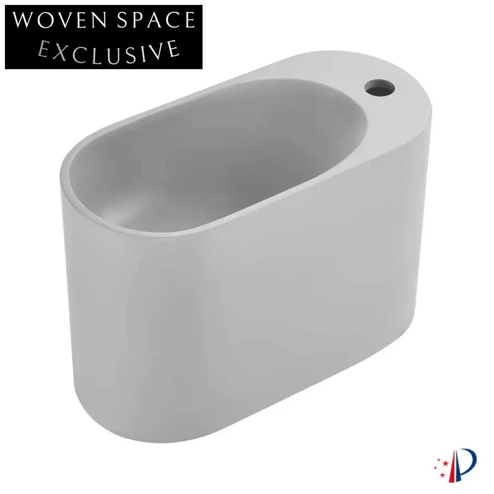 Modern Oval Wall-Mounted Artificial Stone Bathroom Basin with Integrated Splashback Sink