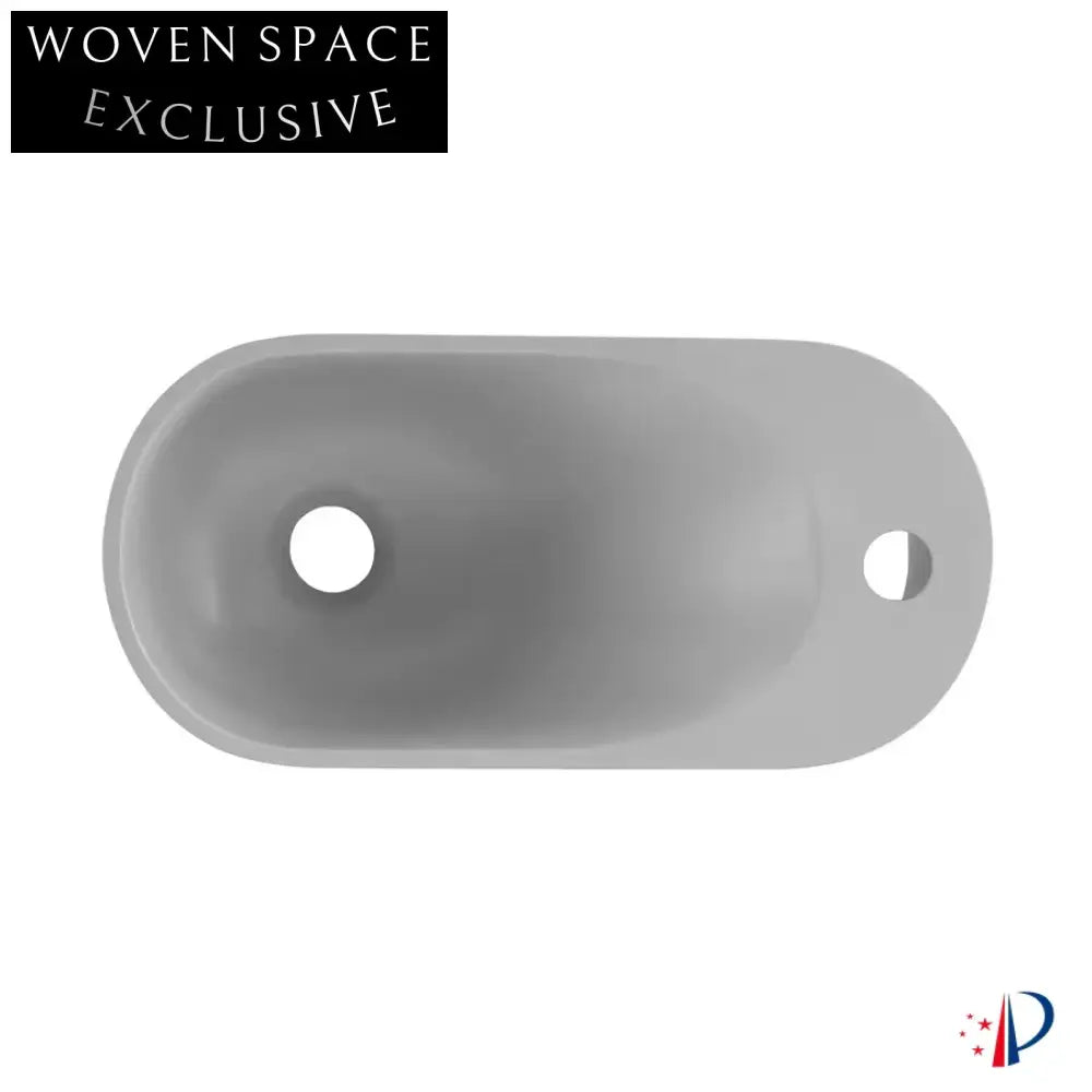 Modern Oval Wall-Mounted Artificial Stone Bathroom Basin with Integrated Splashback Sink