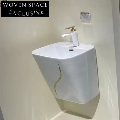 Modern Oval Wall Mounted Ceramic Bathroom Sink - Space-Saving Design, Durable Finish