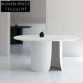 Modern Oval Wood Dining Table with Unique Petal Base for Home & Restaurant
