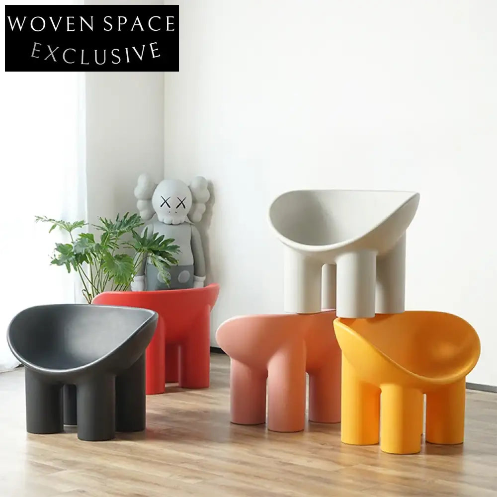 Modern PE Plastic Roly Poly Lounge Chair, Versatile Indoor Outdoor Dining Seat
