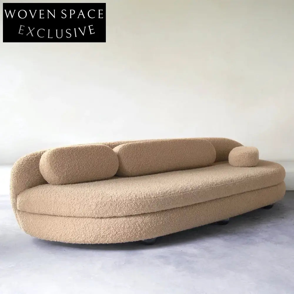 Modern Pine Wood Frame Fabric Three-Seat Convertible Lounge Sofa