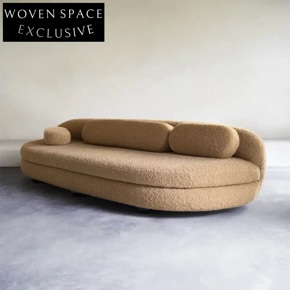 Modern Pine Wood Frame Fabric Three-Seat Convertible Lounge Sofa