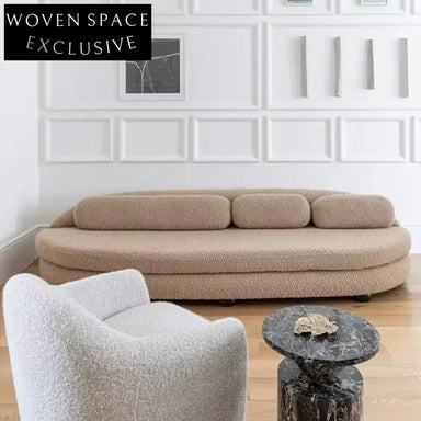 Modern Pine Wood Frame Fabric Three-Seat Convertible Lounge Sofa