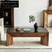 Modern Pine Wood Living Room Coffee Table, Rich Walnut Finish, Custom Sizes, Coffee Table