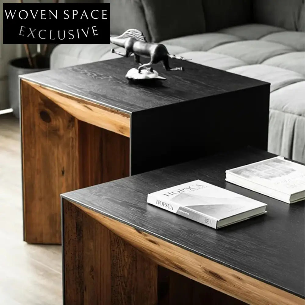 Modern Pine Wood Living Room Coffee Table, Rich Walnut Finish, Custom Sizes, Coffee Table