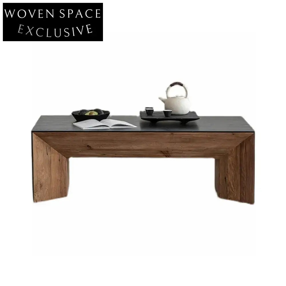 Modern Pine Wood Living Room Coffee Table, Rich Walnut Finish, Custom Sizes, Coffee Table