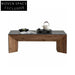 Modern Pine Wood Living Room Coffee Table, Rich Walnut Finish, Custom Sizes, Coffee Table