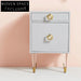 Modern Pink Acrylic Wood Nightstand with Storage Drawer - Chic Bedside Table