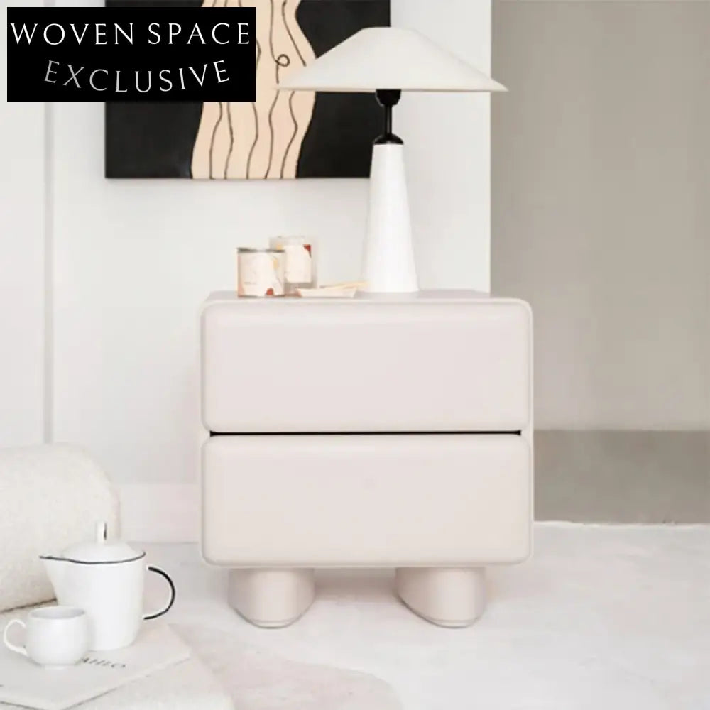 Modern Pink Bedroom Nightstand with Storage Drawer - Chic Bedside Table