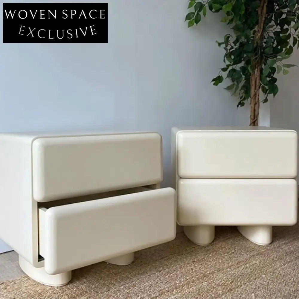 Modern Pink Bedroom Nightstand with Storage Drawer - Chic Bedside Table