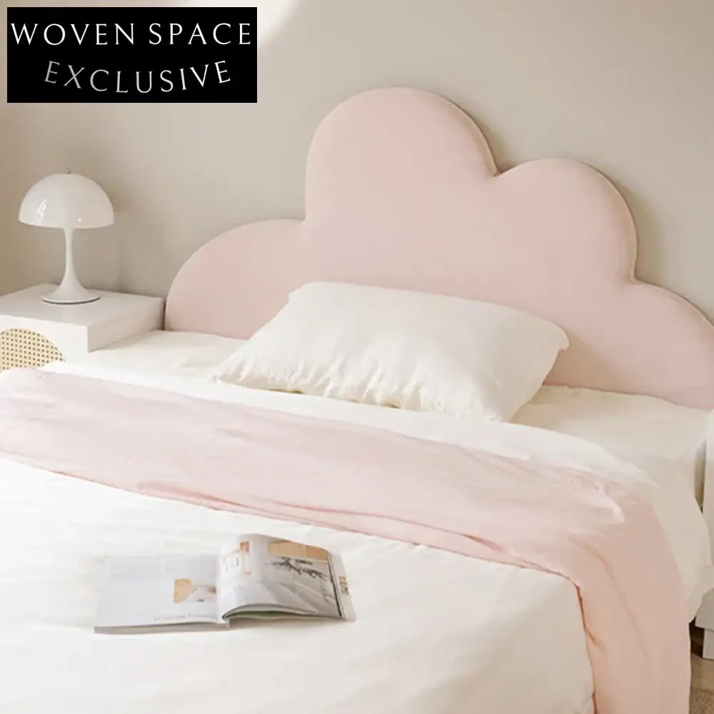 Modern Pink Flower Tech Fabric Kids Single Bed with Solid Wood Frame
