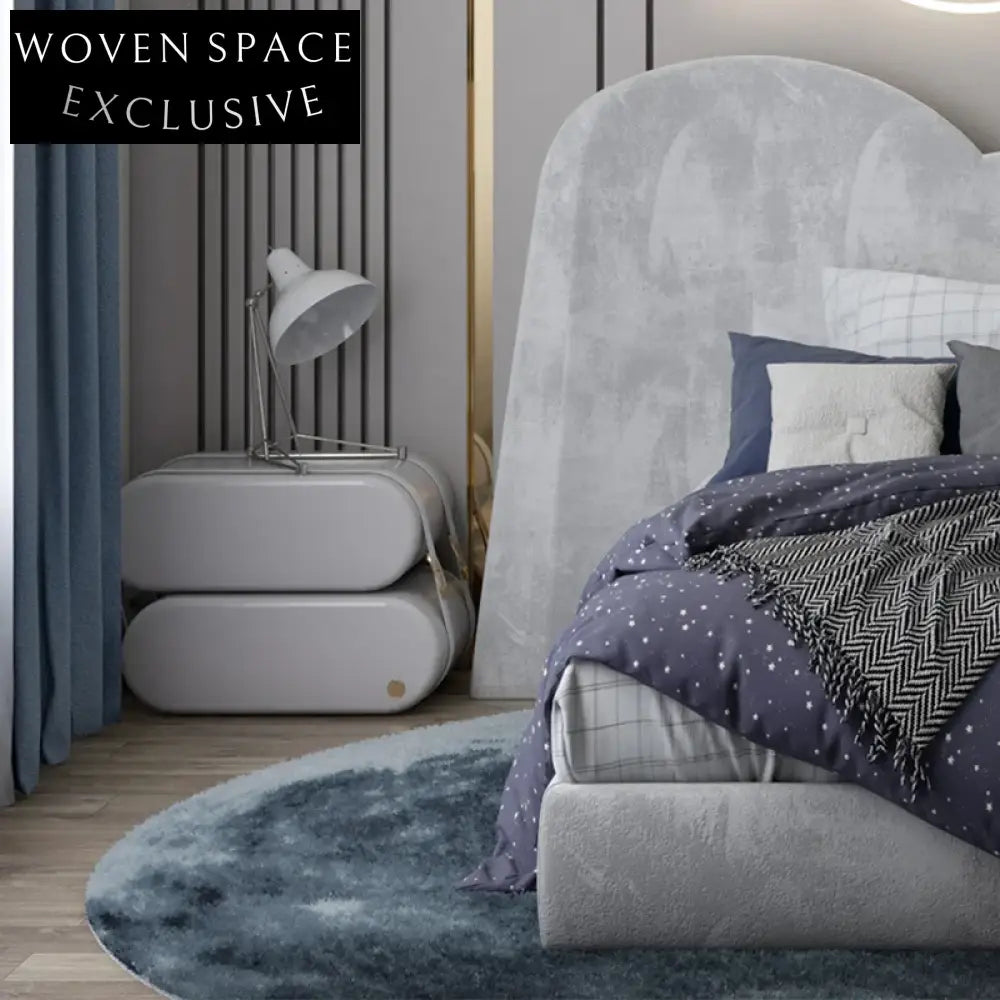 Modern Pink Solid Wood Kids Nightstand with 2 Drawers for Bedroom Storage