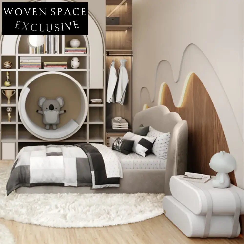 Modern Pink Solid Wood Kids Nightstand with 2 Drawers for Bedroom Storage